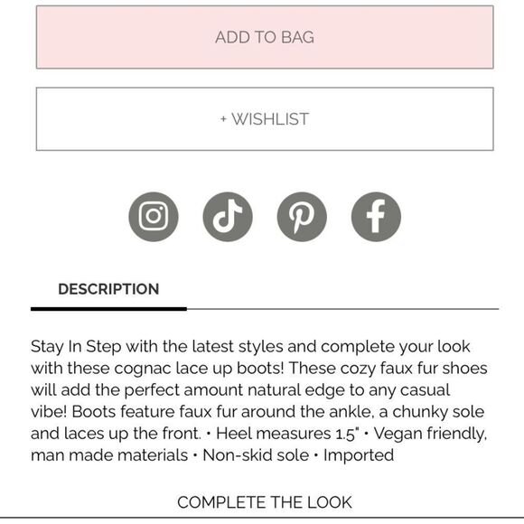 NWT Cognac Brown Lace Up Booties Vegan Sherpa 7 - Picture 6 of 6